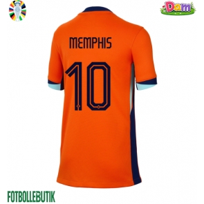 Nederländerna Memphis Depay #10 Hemmatröja Kvinnor EM 2024 Kortärmad